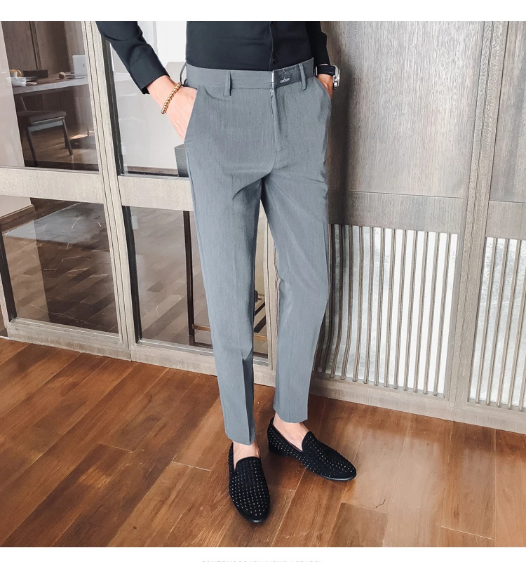 Платье Брюки Slim Fit Greyblack мужские деловые штаны деловые классические брюки мужские брюки офисные брюки мужские