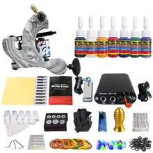 Полный комплект для тату-катушки для подводки Shader Электропитание педаль иглы рукоятка наконечники татуировки тело и искусство TK105-6