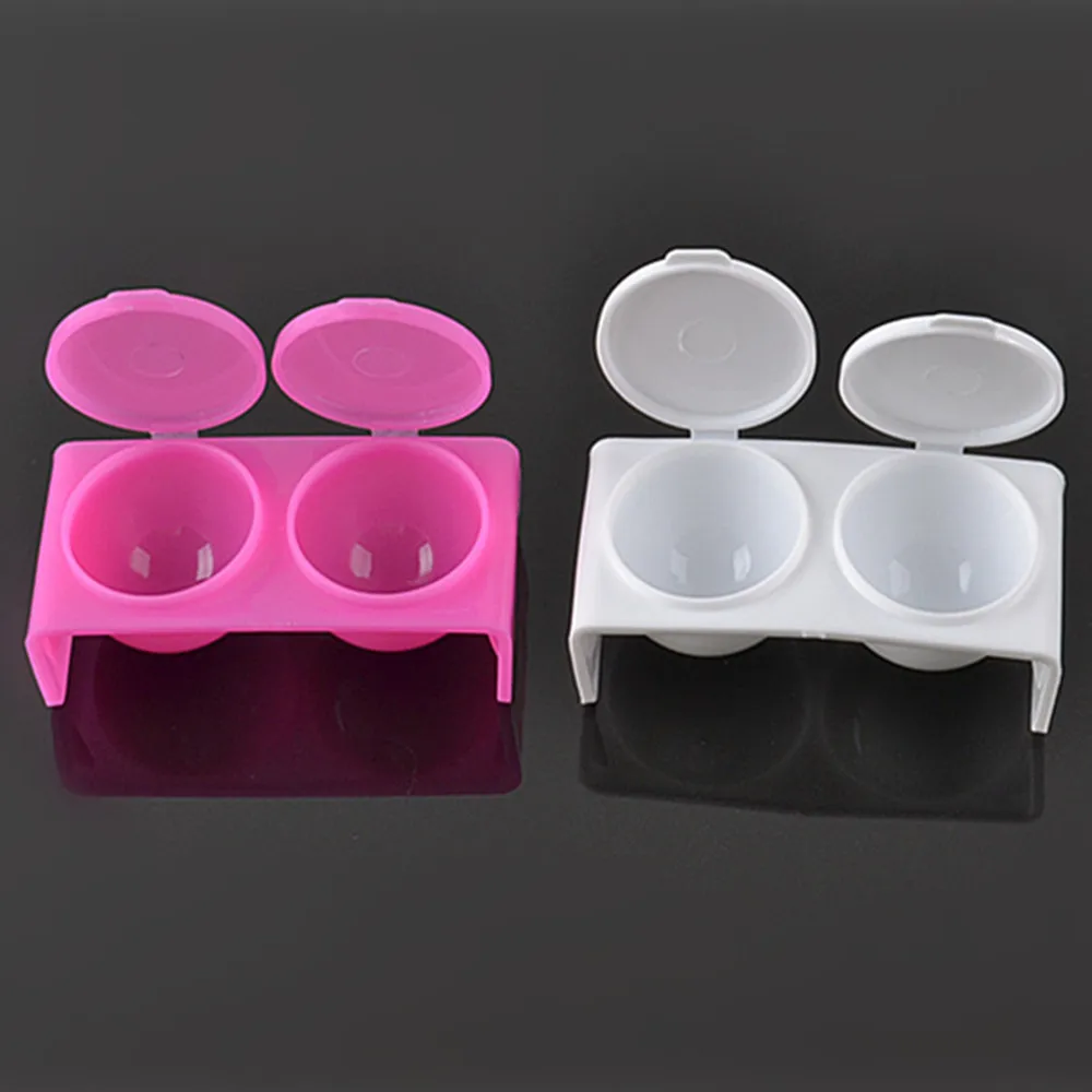 Практичный двойной Dappen блюдо для дизайна ногтей акриловая чаша пластиковый маникюрный мономер щетка Стиральная контейнер ящик для хранения инструмент для маникюра