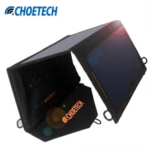 19W Solar Charger CHOE Waterproof Foldable Outdoor Solar Panel Battery USB Charger with Auto Detect Tech For iPhone 8 7 7 Plus