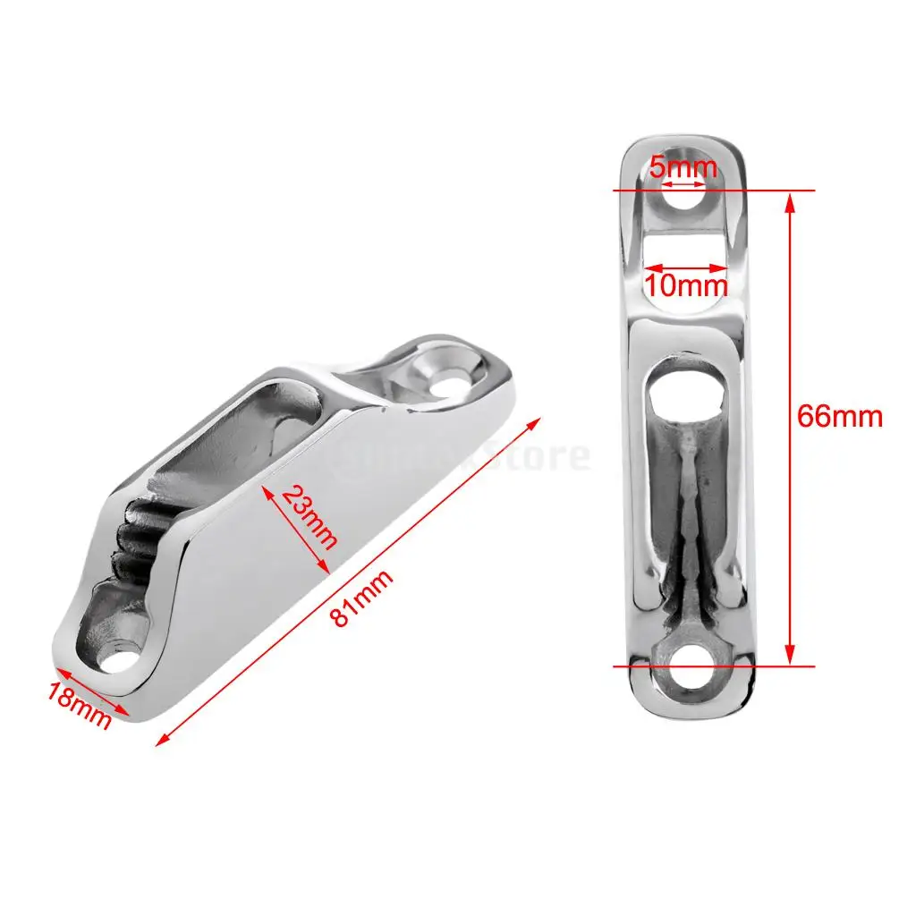 316 Stainless Steel Boat Clam Cleat Rope Cleat Jam Cleat Boat Parts Marine Hardware 81 x 18 x 23 mm