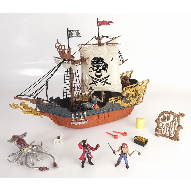 

1:18 Chap Mei pirates boat toy the caribbean pirate figure ship decoration Action Figures Gift Toy Kids Toys For Children