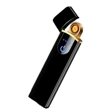 USB зарядка Сенсорная Электронная зажигалка ветрозащитный Электрический провод металлический прикуриватель для мужчин и женщин аксессуары для курения подарочная коробка