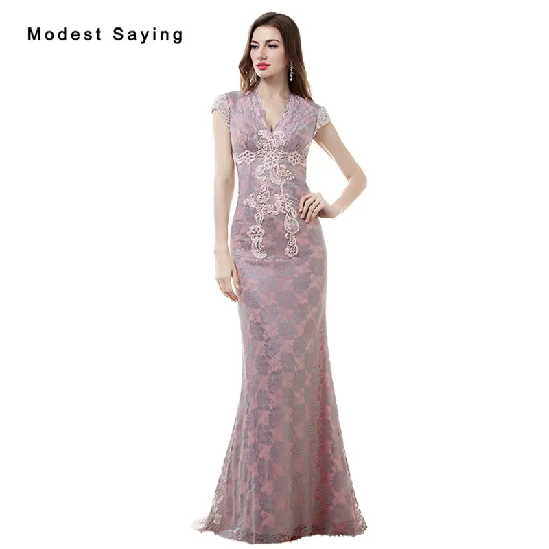 

Elegant Mermaid Pearls Lace Evening Dresses 2017 New Fashion Women Engagement Birthday Backless Party Prom Gown vestido de festa