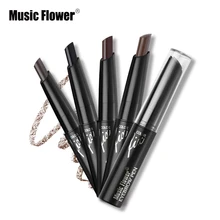 Бренд Music Flower, косметика для глаз, 4 цвета, шелковистая ручка для бровей, стойкий карандаш для бровей, натуральный коричневый тон, защита от пятен