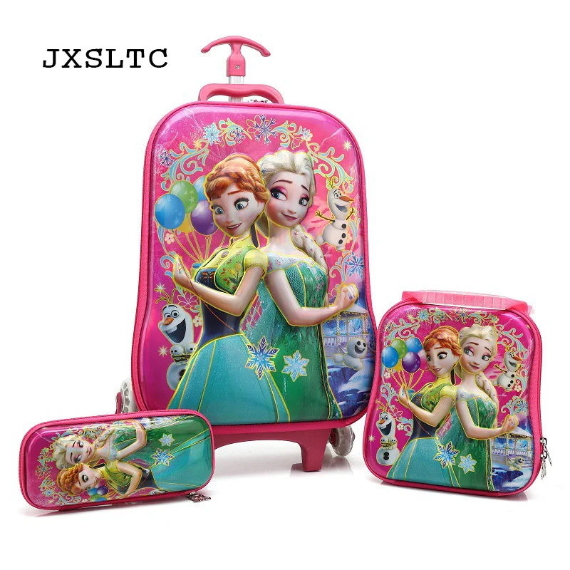 JXSLTC 2018 Children Travel Trolley Bag Student Trolley Case Cute Kids Suitcase Boy Girl Cartoon Bag Pencil Box Children Gift new fashion style cute toy motorcycle shape kids children rolling luggage boy and girl trunk trolley case travel box suitcase