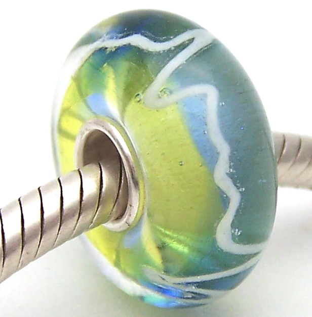 

PJG1079 100% S925 Sterling Silver Beads Murano Glass beads Fit European Charms Bracelet charms diy jewelry Lampwork GlassBeads