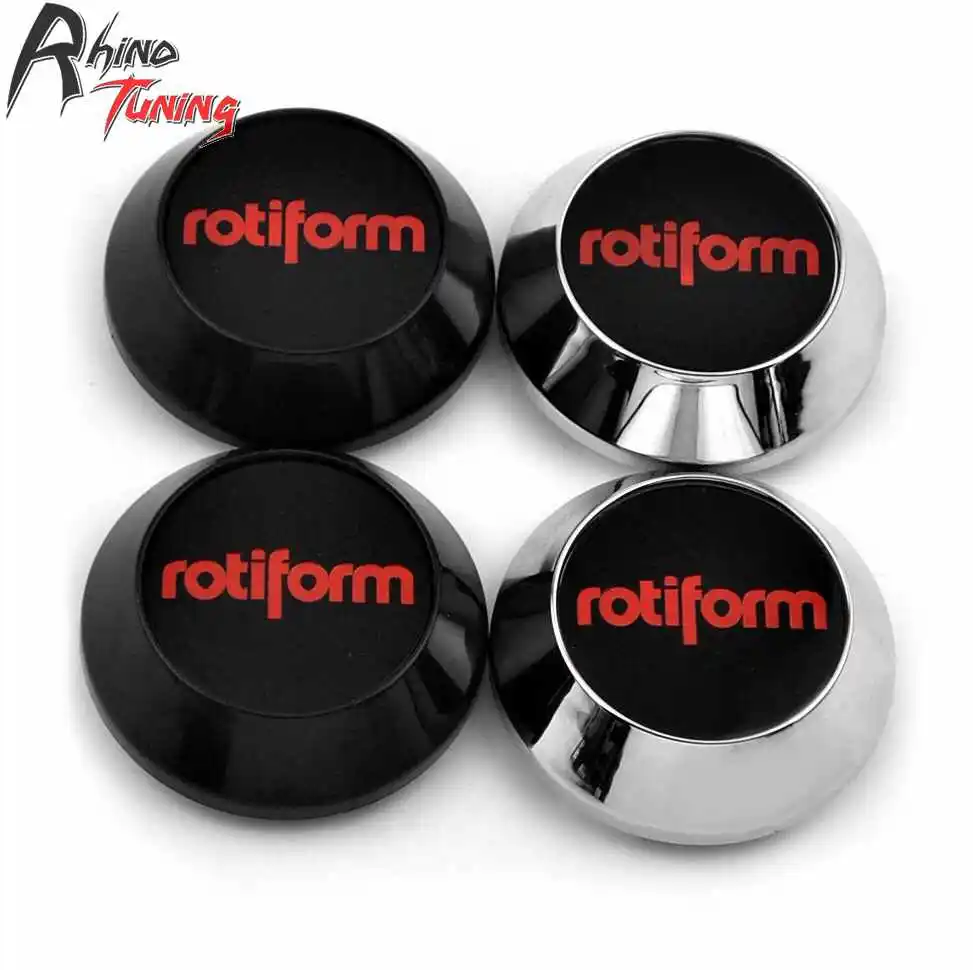 Rhino Tuning 4PCs 65mm Rotiform Car Wheel Center Caps Auto Styling