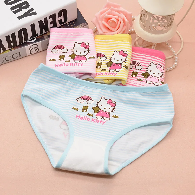 

4pcs/lot 2017Fashion New Cartoon Cat Baby Girls Underwear Cotton Panties Shorts For Kids Short Briefs Children Underpants 2-10Y