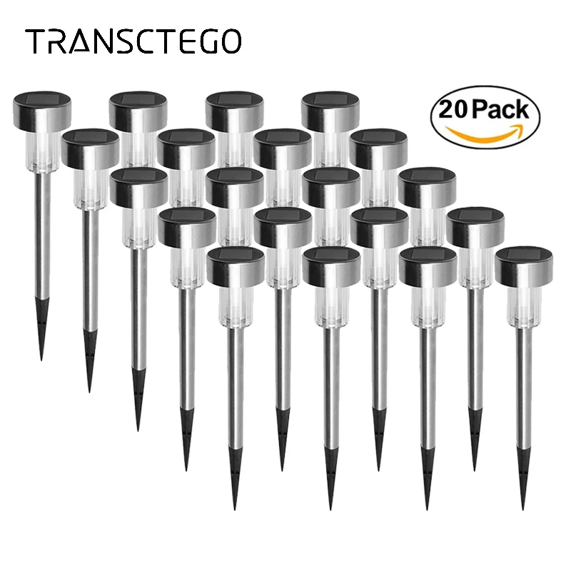 Movido a Energia Solar ao ar Paisagem para a Decoração do Jardim Led de Bateria Luz de Rua Caminho Livre Luzes Solar Lâmpada Gramado Pátio Quintal 20 Pcs