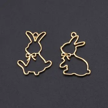 

2Pcs Friend Rabbits Resin Frame Open Bezels Setting Blank Pendant Jewelry Making