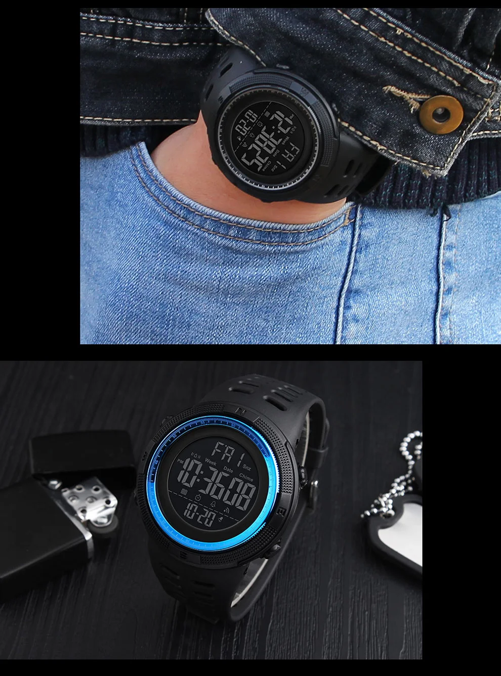 10 PCS/Set SKMEI Chrono Digital Watches Mens Sport Countdown Wristwatches Men 2 time Alarm Clock Watches Male reloj hombre 1251