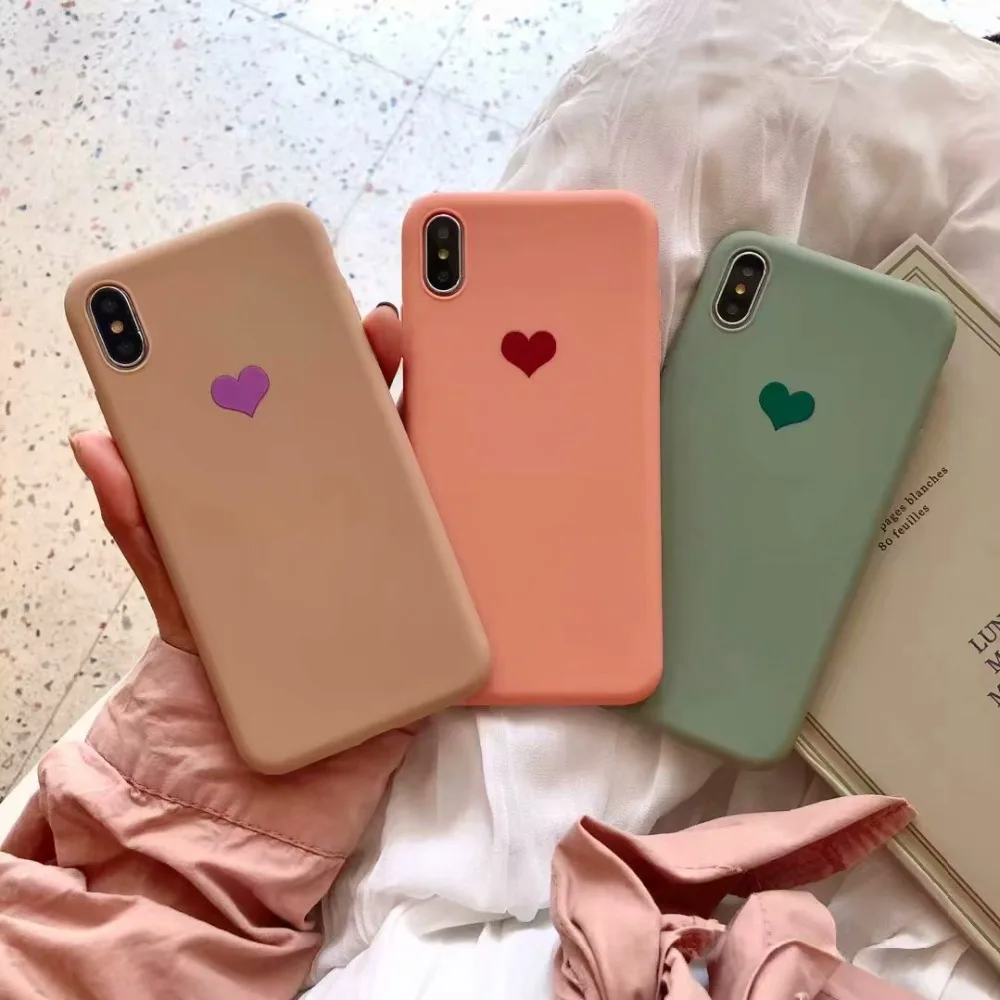 

Ultra Thin Love Heart Pattern Cover For iPhone XR TPU Soft Silicone Cases For iPhone 8 7 6 6S X XS XR MAX 7Plus 8Plus