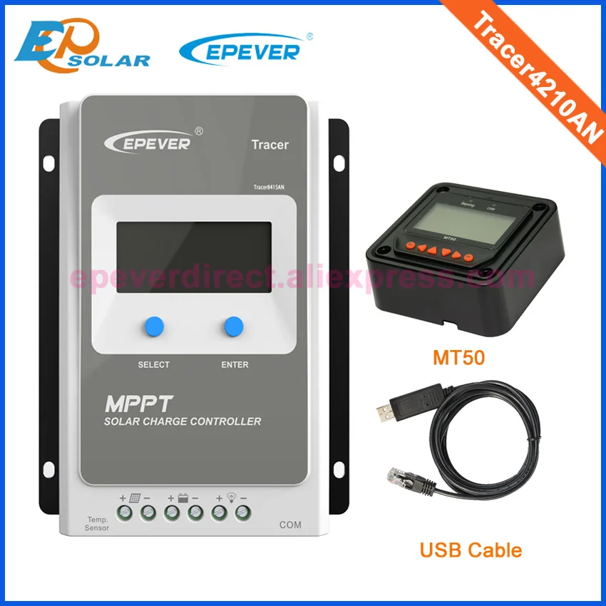 Controlador de Carga Mppt Epever Tracer Solar 12 v 24 Lcd Diaplay Regulador Epsloar Temp Sensor Rs485 Cabo Comunicação 40a solar 12 v 24 v lcd diaplay