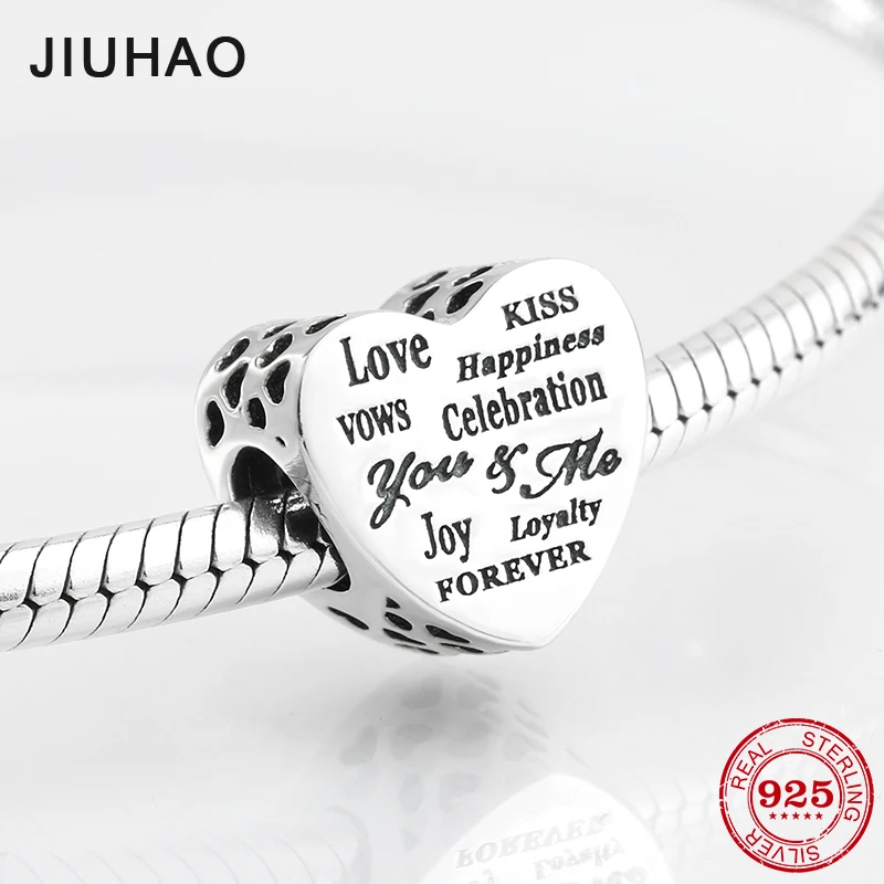 

Romantic Valentine's Day Gift 925 Sterling Silver Heart Shape Beads Charm fit Original Pandora Women Necklaces Pendant Jewelry