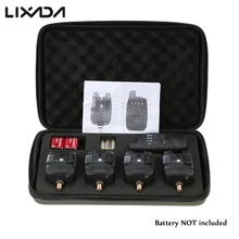 LIXADA, новинка, набор цифровых сигнализаций для укуса, беспроводной набор сигнализаций для рыбалки, 4 сигнализационных устройства для укуса+ 1 приемник, чехол светодиодный, для ловли карпа