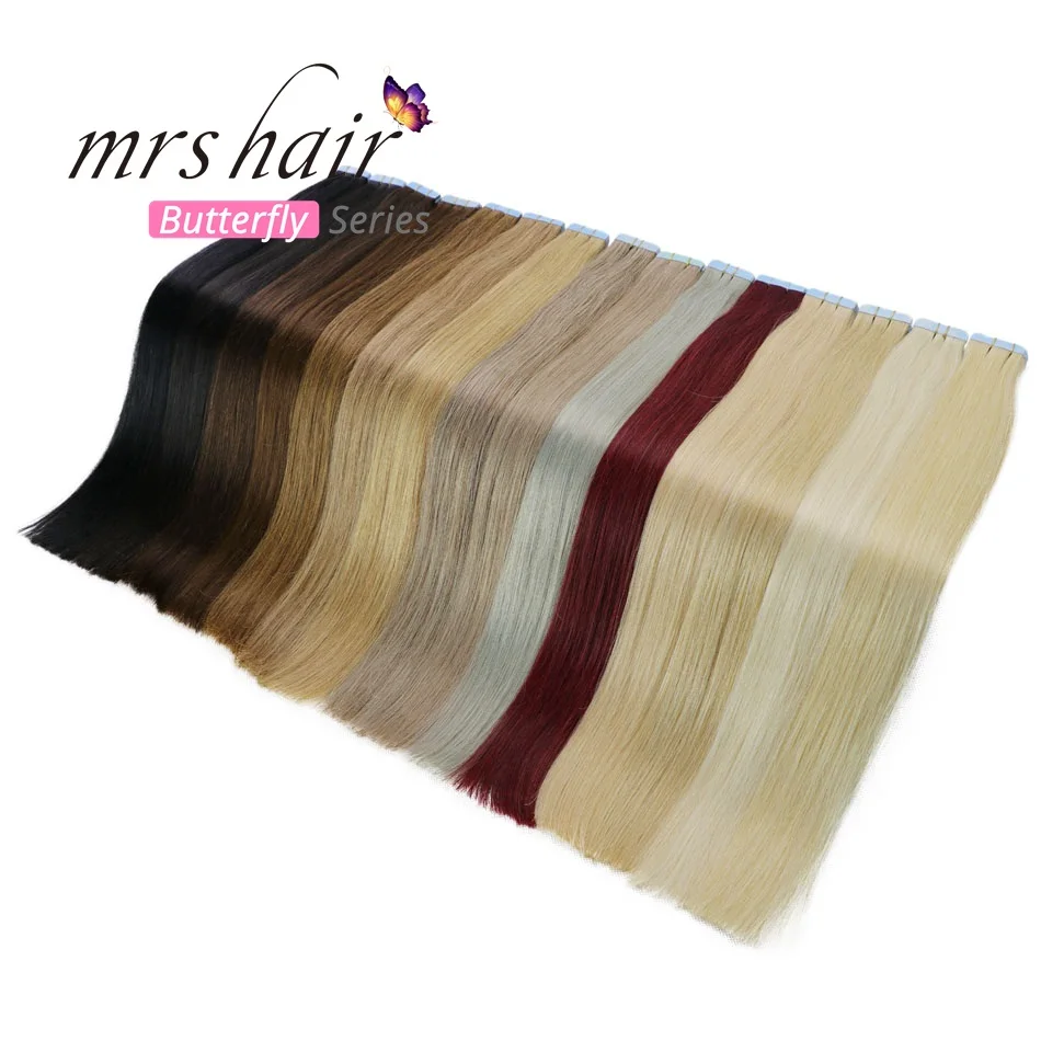 Mrshair Клейкие ленты в Пряди человеческих волос для наращивания 16