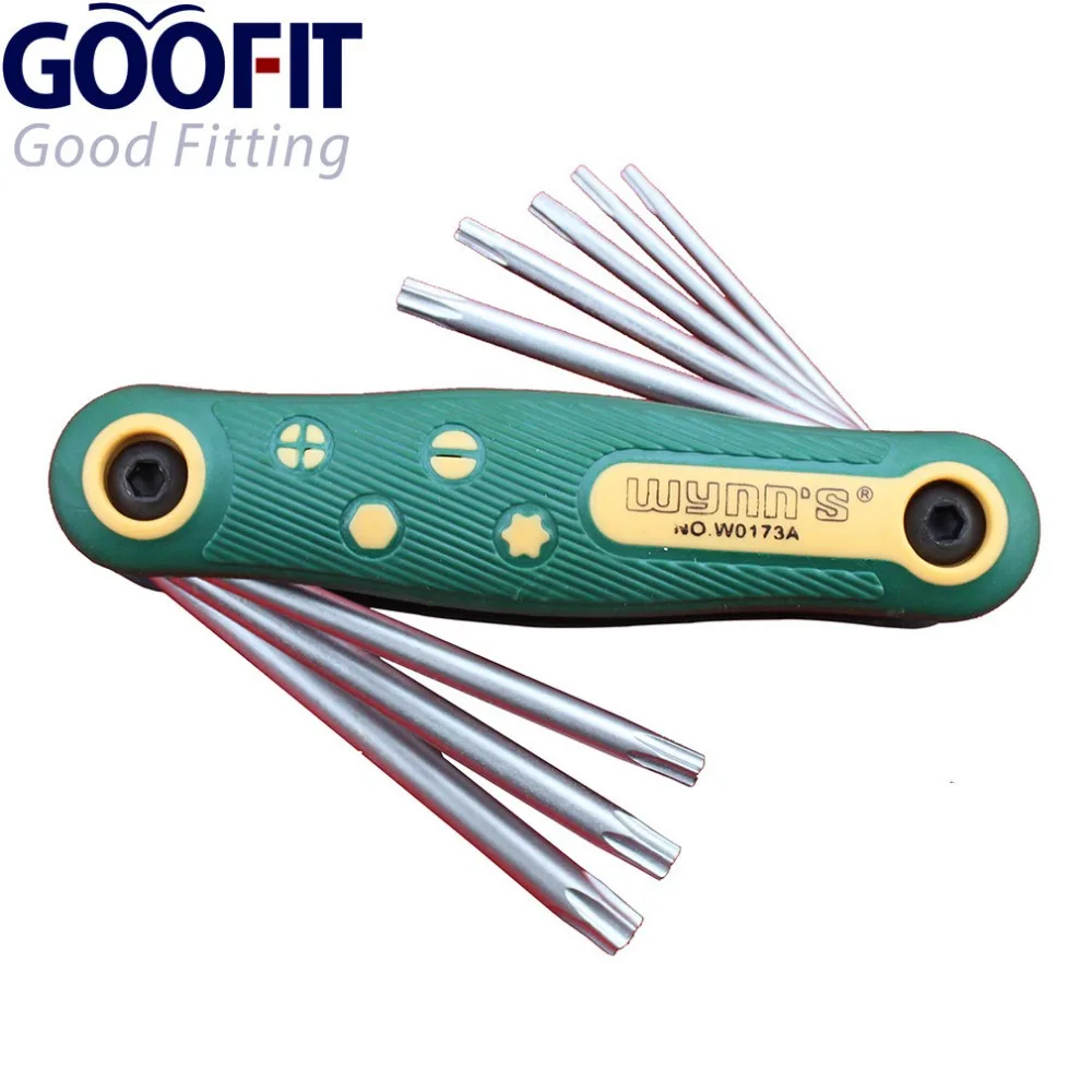 

GOOFIT Folding Hexagon Hex Torx Allen Key Wrench Screwdriver Set Tool Kit A012-037