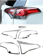 Fit For Toyota RAV4 RAV 4 2016 2017 2018 ABS Chrome Rear Tail Light Lamp Taillight Cover Trim Frame Sticker Car Accessories
