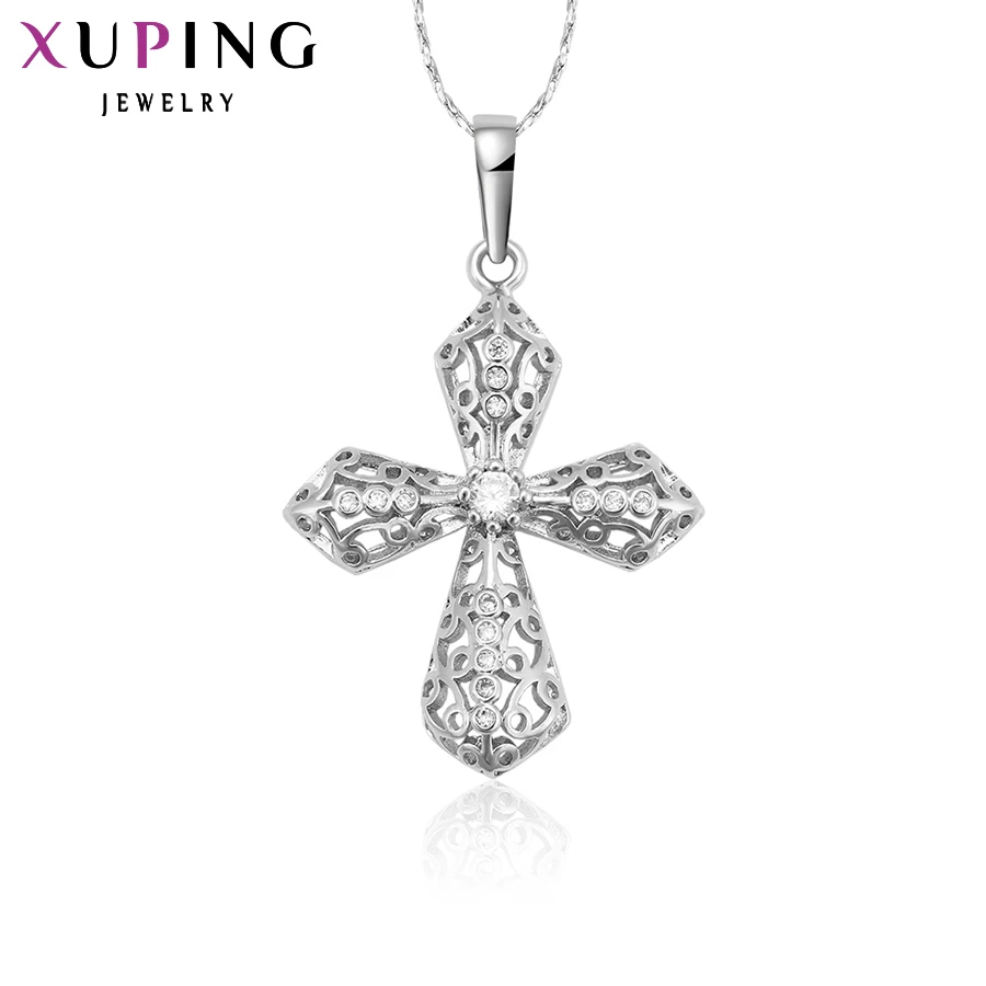 

11.11 Deals Xuping Fashion Cross Unisex Jewelry Wholesale Trendy Synthetic Cubic Zirconia Cross Pendants Christmas S31,3-32053