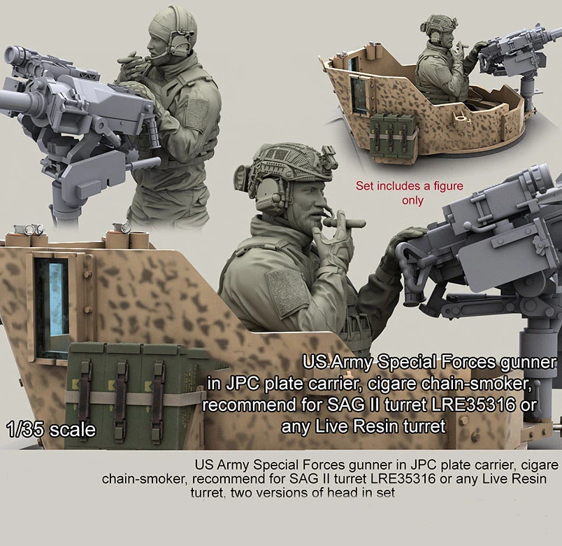Фигурка из неокрашенной смолы в масштабе 1/35 фигурка солдатика спецназа США |
