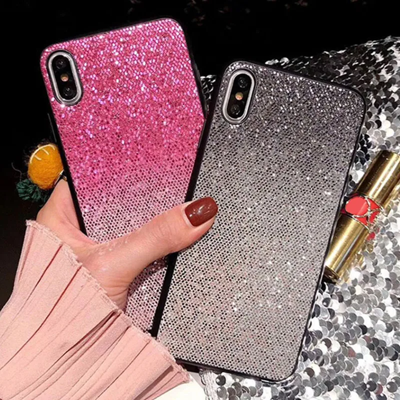 Градиент блеск Чехол для iPhone 7 6 6s 8X5 5S SE XR XS Max силиконовый чехол задняя крышка 8 Plus X