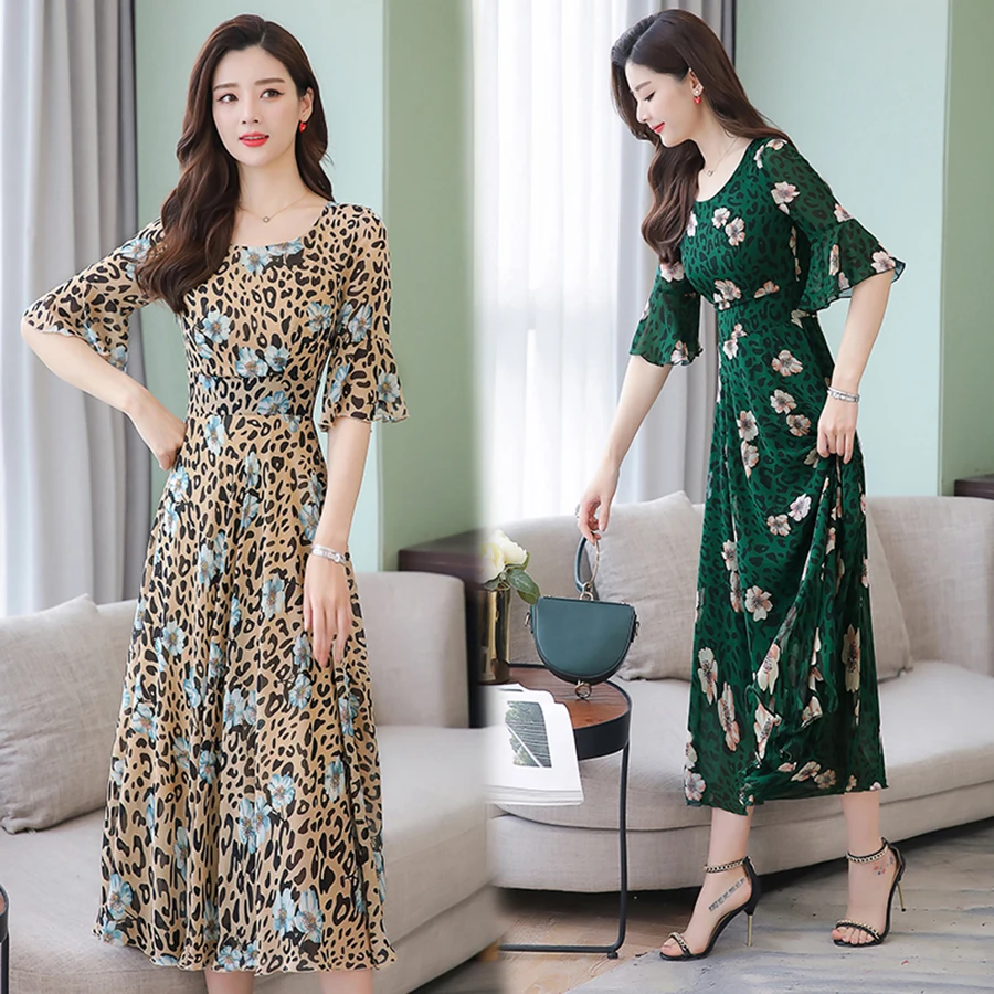 

2019 Vintage 3XL Plus Size Boho Long Maxi Dress Summer Floral Chiffon Beach Midi Sundress Women Elegant Bodycon Party Vestidos