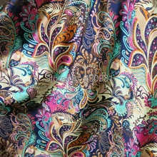 Atacado tecido de cetim de elastano macio para costura flores do vintage imitar material de seda elástico estiramento cetim tecido impressão