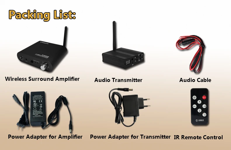 wireless audio transmitter and receiver for home theater