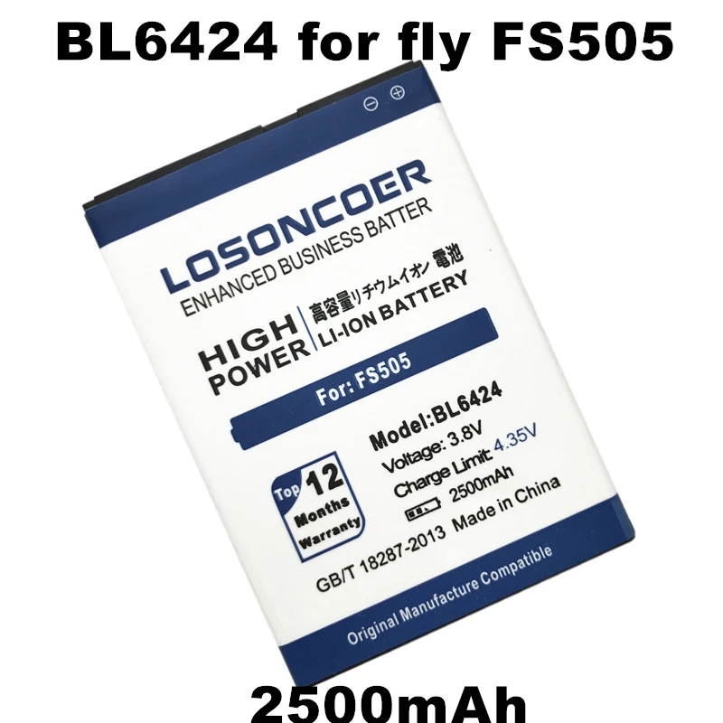 Сменный аккумулятор LOSONCOER 2500 мАч для FLY FS505 Nimbus 7 BL6424 BL 6424 аккумуляторы стандартных