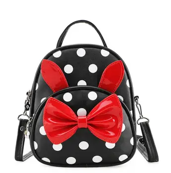 

Kids Girls Cute Bow Schoolbag Cartoon Zipper Princess Mini Backpack Children Fashion PU Leather Portable Travel School bag New