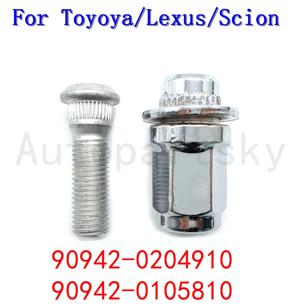 

90942-02049 + 90942-01058 LUG NUT & WHEEL LUG STUD FOR TOYOTA 4RUNNER SCION tC For LEXUS GX460 9094202049 9094201058