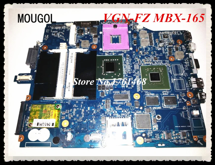 

MOUGOL For Sony VGN-FZ MBX-165 Laptop motherboard MBX 165 mainboard Discrete graphics 100% Tested Free Shipping