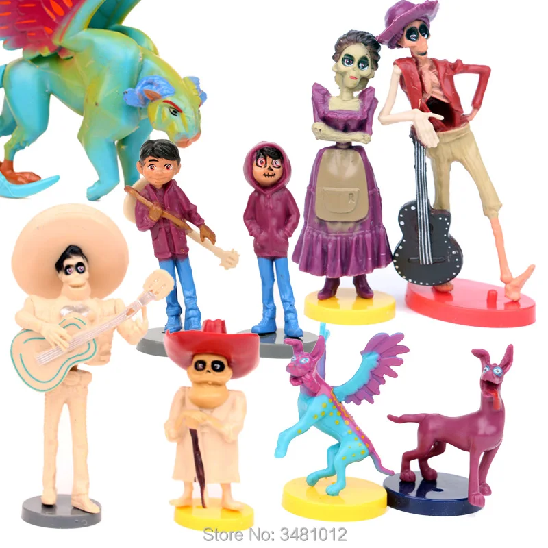 9pcs set Movie Coco Pixar Miguel Riveras PVC Action font b Figures b font Ernesto de