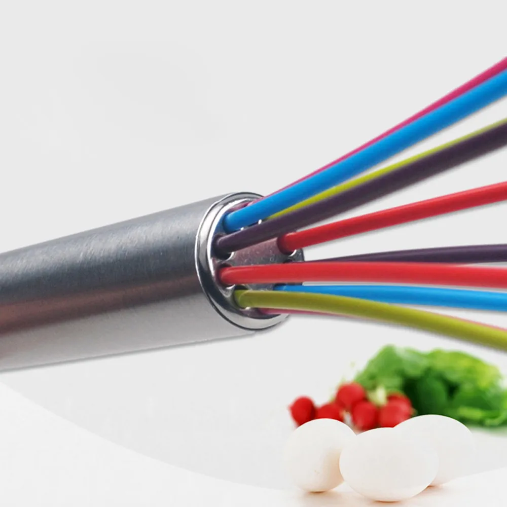 

2019 New Kitchen Premium Color Silicone Whisk With Heat Resistant Non-Stick Silicone Whisk Cook Egg Tools Accessories