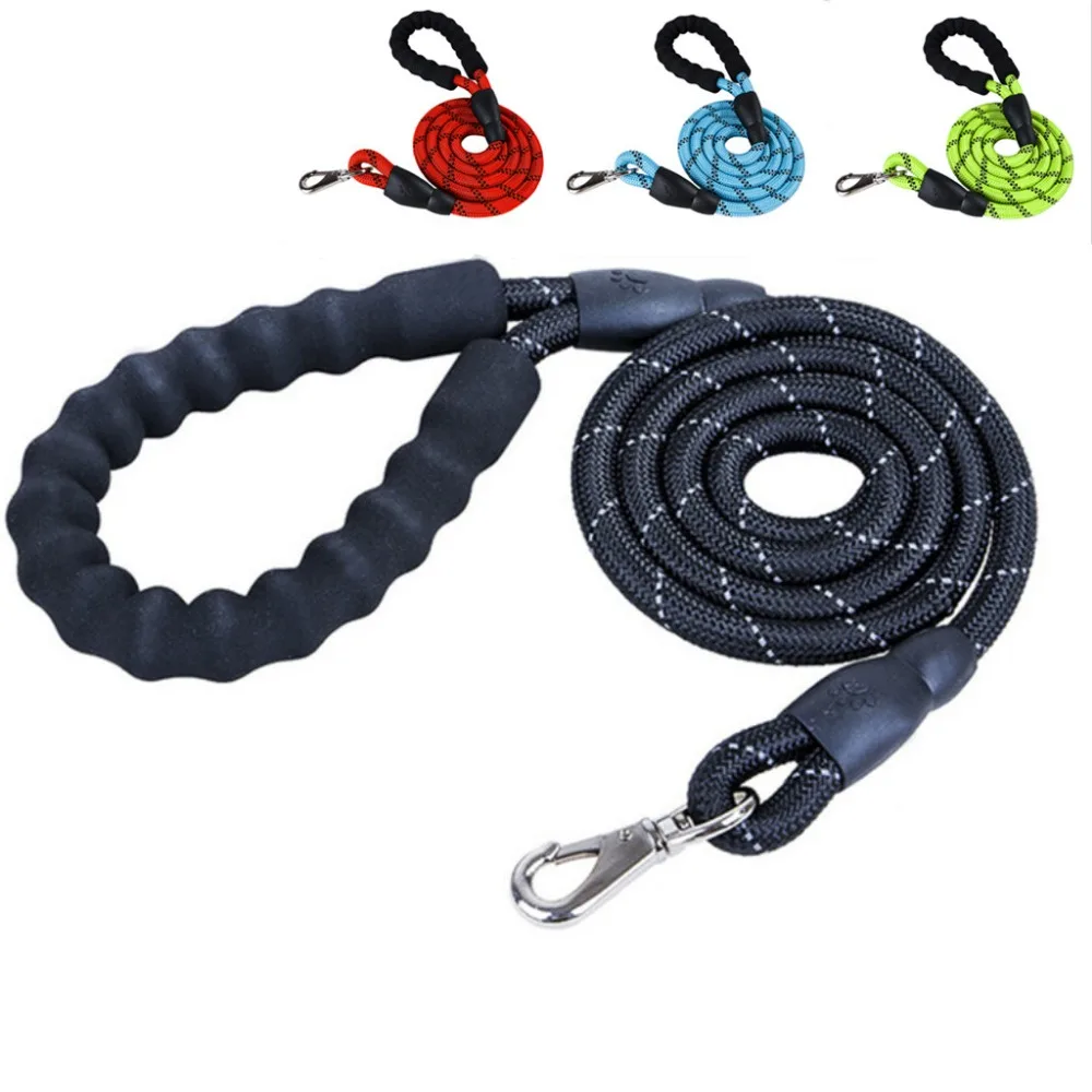 

Thick Dog Leashes Srong Nylon Rope Soft Handle Large Size For Dog Cat Walking Training Reflective Leads Pets Product Accessories