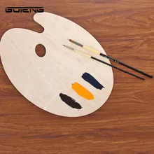 Guteng гладкая палитра художественные принадлежности Акварельная овальная картина маслом плоская художница с отверстием для большого пальца деревянный акриловый