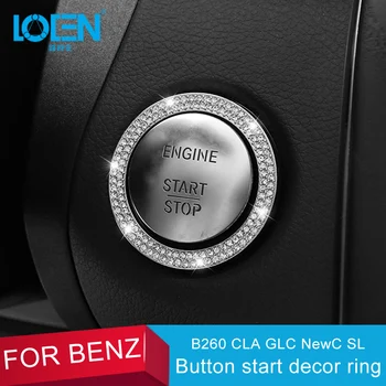 

48mm Car Internal Sticker Auto Engine Star Stop Ignition Switch Cover Key Switch Decoration Ring Decals For Mercedes-Benz gla