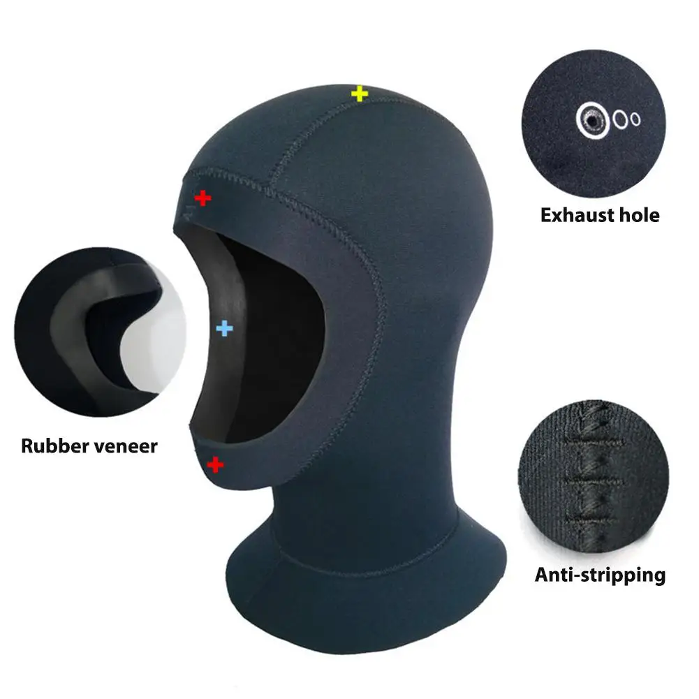 

Yfashion 5mm Thick Diving Head Cover Keeping Warm Waterproof Cap for Swimming Surfing Swimming Cap