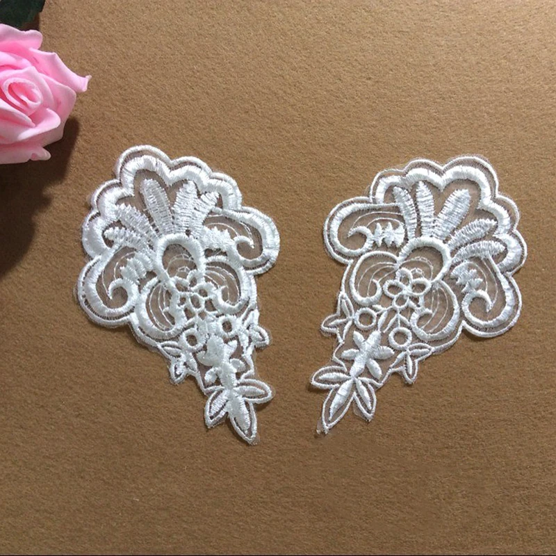 100Pcs Embroidered Lace Appliques Headwear Lady Motif Venise Embroidery