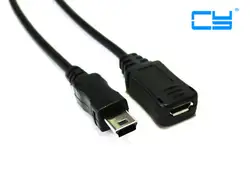 0,5 м Micro USB 2,0 Тип 5 P женщина к mini usb 5 P мужской tablet кабель-удлинитель