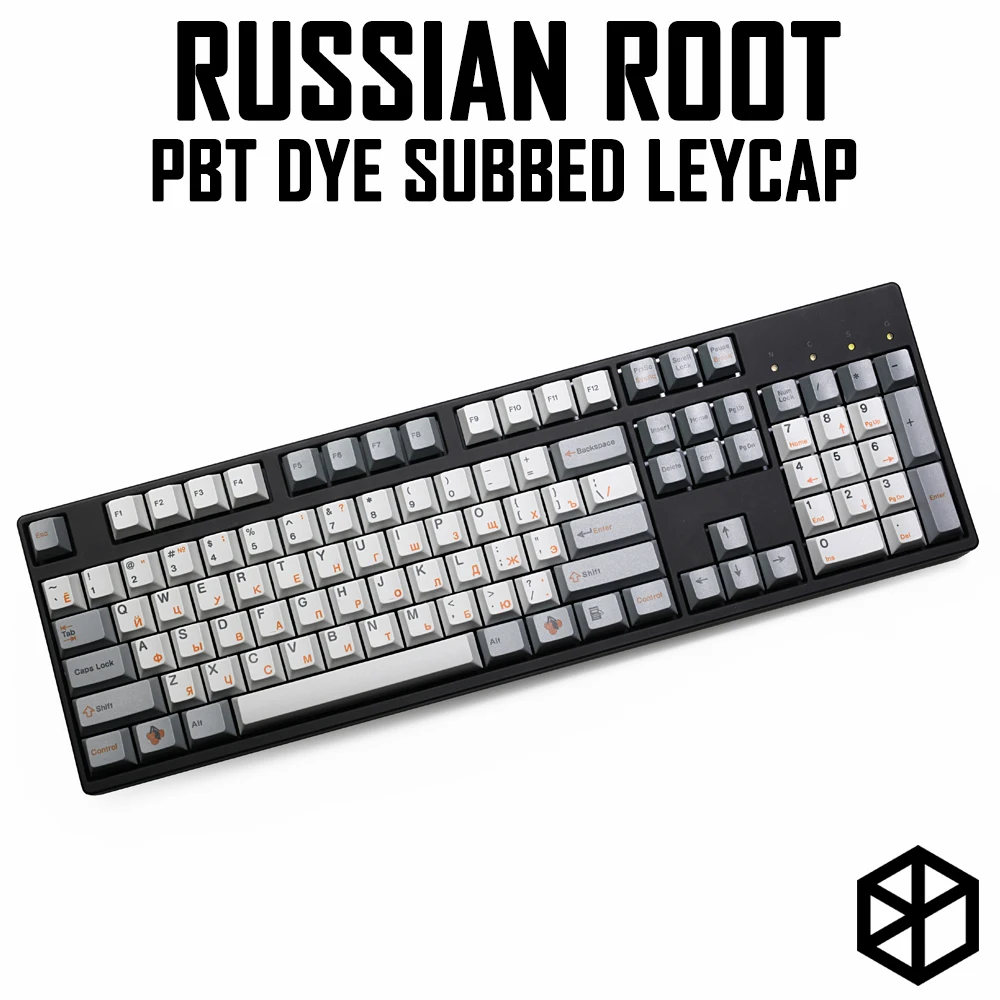 

Russian Root Letter Cherry profile Dye Sub Keycap Set thick PBT for keyboard gh60 xd60 xd84 tada68 rs96 zz96 87 104 660 orange