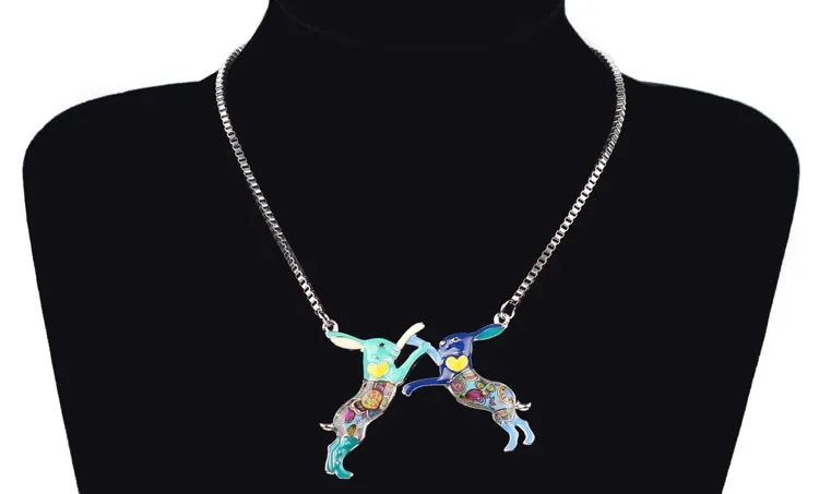 Bonsny Statement Metal Alloy Animal Rabbit Hares Choker Necklace Chain Collar Pendant 2016 Fashion New Enamel Jewelry Women 8 Bonsny Statement Metal Alloy Animal Rabbit Hares Choker Necklace Chain Collar Pendant 2016 Fashion New Enamel Jewelry Women 8