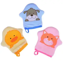 3 шт. детская перчатка для купания милые малыши животные губка для ванны для малышей мягкая щетка для душа Хлопковое полотенце с шариком