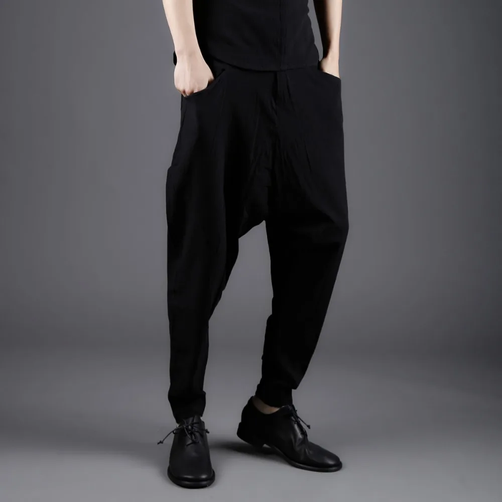2019 new men's retro Chinese style loose thin section harem pants tide casual feet |