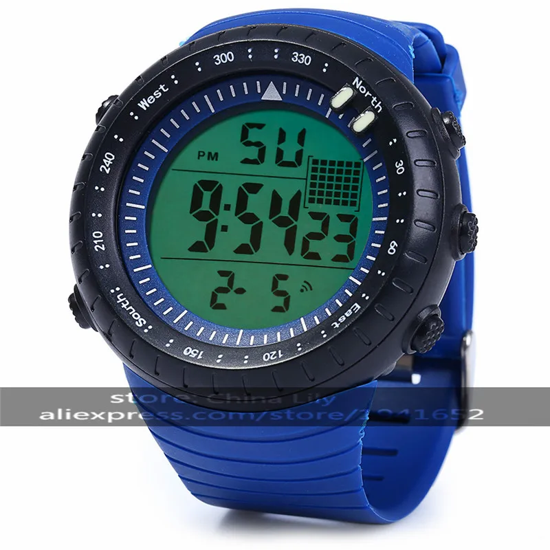 

2016 30m Waterproo Multifunctional Male LED Sports Watch Round Digital Sports Watch With Plastic Strap & Alarm Clock 83335G