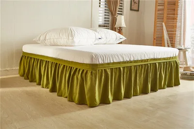 16 цветов, эластичная юбка для кровати в отеле, полиэстер, однотонное покрывало, без поверхности кровати, для королевского/королевского размера, простыня, Декор - Цвет: Olive green