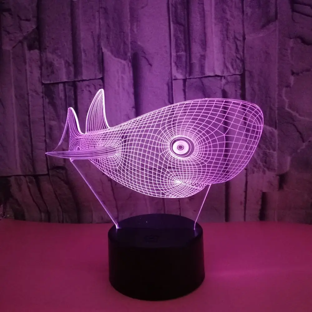 Настольная лампа с сенсорным управлением 3d светильник реалистичным китам 7
