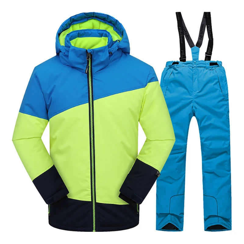 Зимний лыжный костюм для мальчиков, водонепроницаемая уличная куртка для сноуборда, детский лыжный комплект, лыжный комплект Terno, Roupa De, лыжный теплый и ветрозащитный