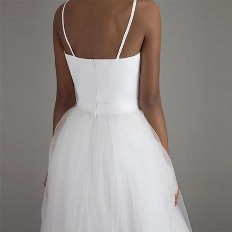 Новое пляжное платье на бретельках для свадьбы Vestido Noiva Praia простое белое Тюлевое